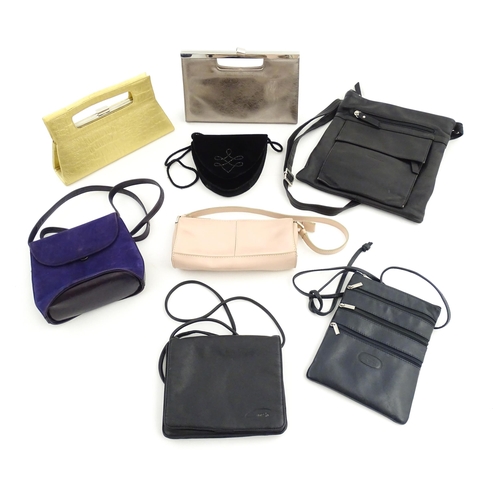 1270 - Vintage Fashion: Eight assorted handbags in various colours, to include Nine West, Rossi, Peter Kais... 