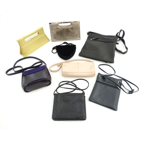 1270 - Vintage Fashion: Eight assorted handbags in various colours, to include Nine West, Rossi, Peter Kais... 