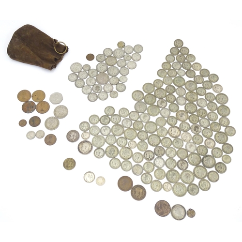 786 - Coins: A large quantity of 19th and 20thC coins, tokens to include a Victoria gothic florin, a Georg... 