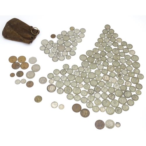 786 - Coins: A large quantity of 19th and 20thC coins, tokens to include a Victoria gothic florin, a Georg... 