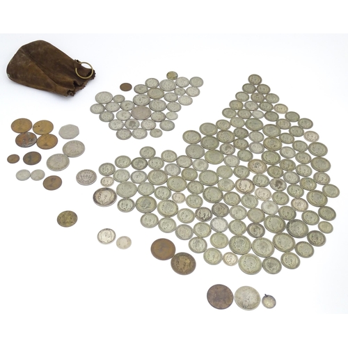 786 - Coins: A large quantity of 19th and 20thC coins, tokens to include a Victoria gothic florin, a Georg... 