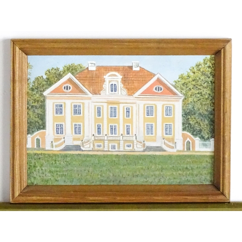 1610A - 20th century, Watercolour, A view of a Continental villa. Signed with initials FWQ and dated 1962. T... 