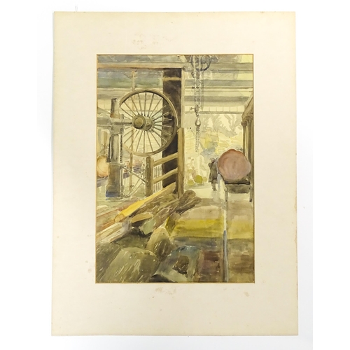 1774 - Helen Dorothy Copsey (1888-1975), Watercolour, Timber Mill. Ascribed verso, titled and dated Duffiel... 