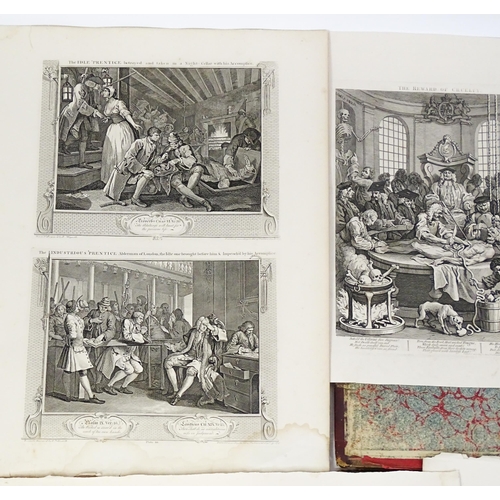 1799 - A folio containing a quantity of 18th century engravings after William Hogarth (1697-1764), to inclu... 