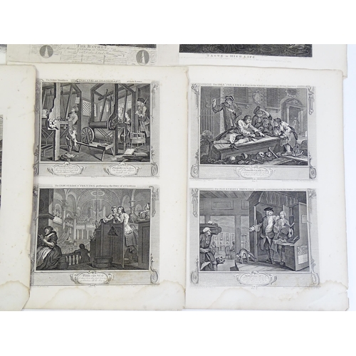 1799 - A folio containing a quantity of 18th century engravings after William Hogarth (1697-1764), to inclu... 