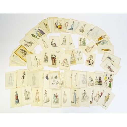 1800 - A large quantity of assorted early 19th century and later engraved fashion plates with hand colourin... 