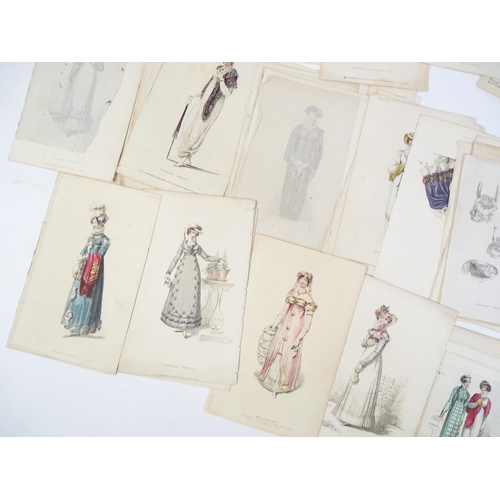 1800 - A large quantity of assorted early 19th century and later engraved fashion plates with hand colourin... 