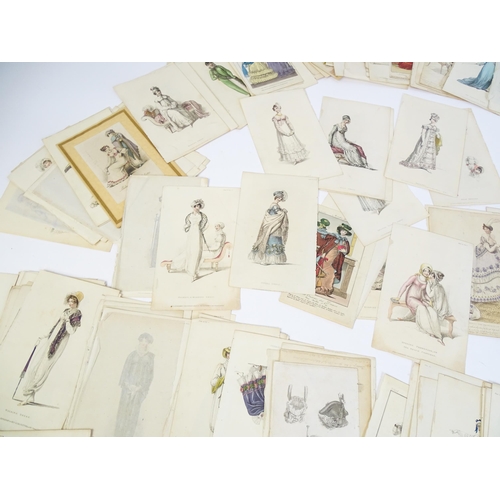 1800 - A large quantity of assorted early 19th century and later engraved fashion plates with hand colourin... 