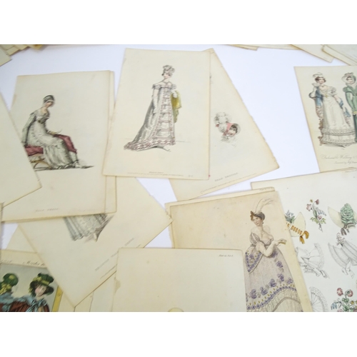 1800 - A large quantity of assorted early 19th century and later engraved fashion plates with hand colourin... 