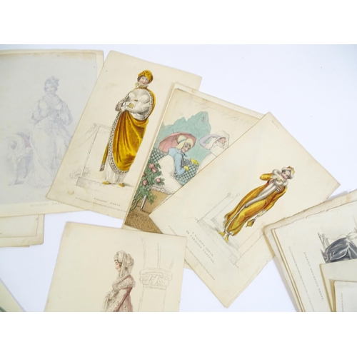 1800 - A large quantity of assorted early 19th century and later engraved fashion plates with hand colourin... 