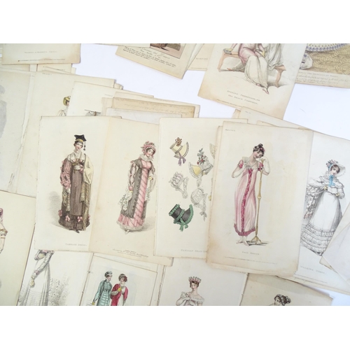 1800 - A large quantity of assorted early 19th century and later engraved fashion plates with hand colourin... 