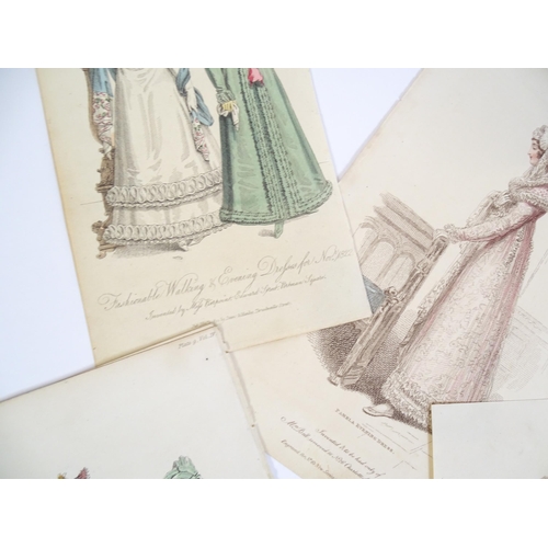 1800 - A large quantity of assorted early 19th century and later engraved fashion plates with hand colourin... 