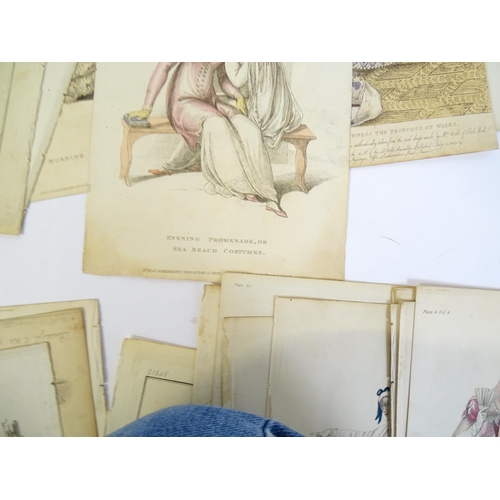 1800 - A large quantity of assorted early 19th century and later engraved fashion plates with hand colourin... 