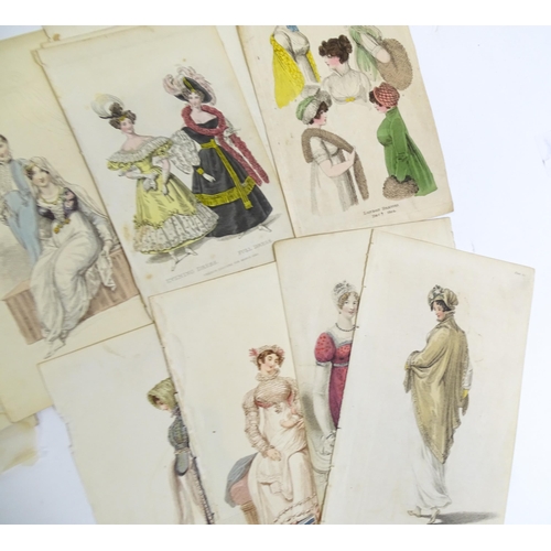 1800 - A large quantity of assorted early 19th century and later engraved fashion plates with hand colourin... 