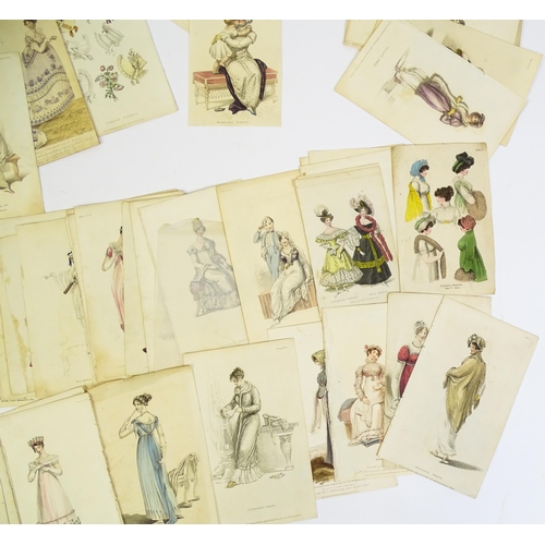 1800 - A large quantity of assorted early 19th century and later engraved fashion plates with hand colourin... 