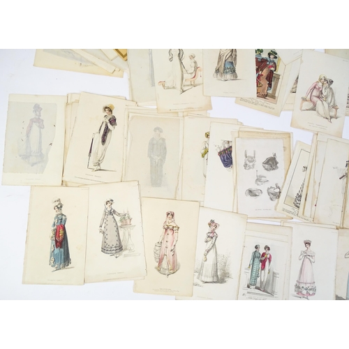 1800 - A large quantity of assorted early 19th century and later engraved fashion plates with hand colourin... 