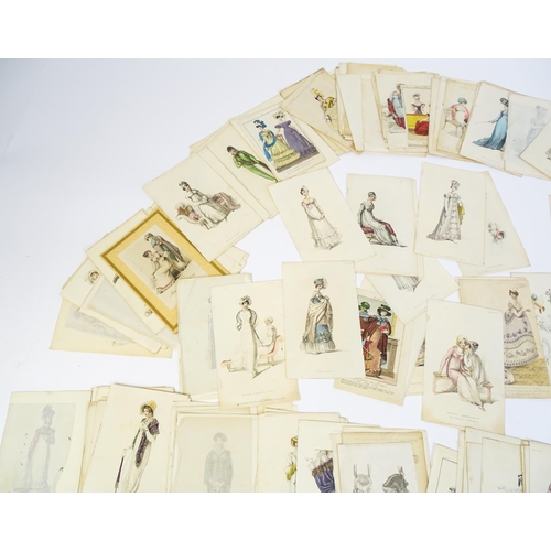 1800 - A large quantity of assorted early 19th century and later engraved fashion plates with hand colourin... 