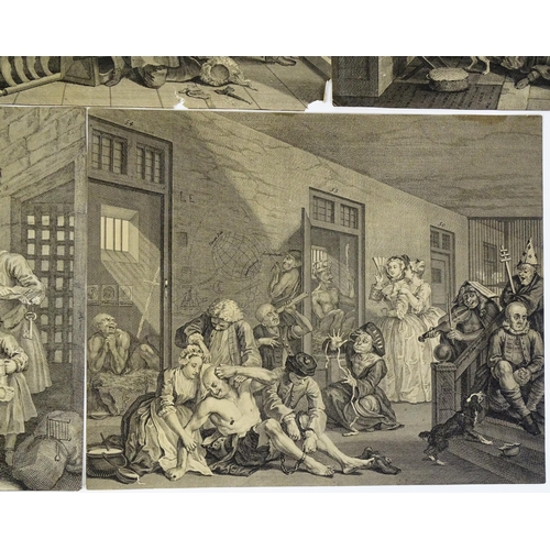 1801 - After William Hogarth (1697-1764), Engravings, The Rake's Progress, Plates 1-8 - The Young Heir Taki... 