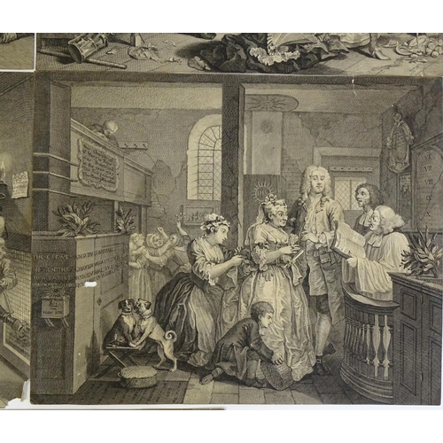 1801 - After William Hogarth (1697-1764), Engravings, The Rake's Progress, Plates 1-8 - The Young Heir Taki... 