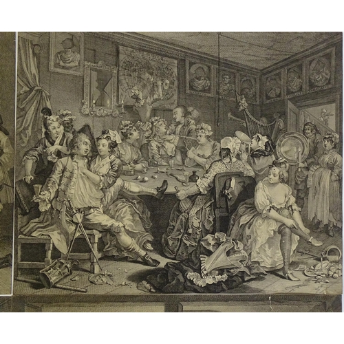 1801 - After William Hogarth (1697-1764), Engravings, The Rake's Progress, Plates 1-8 - The Young Heir Taki... 