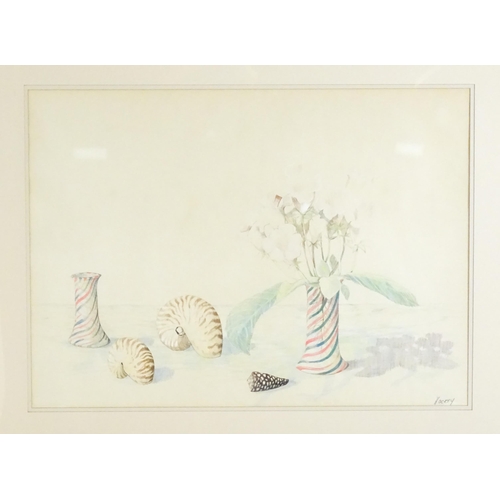 1841 - Patrick Hockey (1948-1992), Watercolours, A pair of large Australian watercolours with shells and fl... 