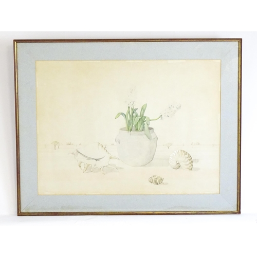 1841 - Patrick Hockey (1948-1992), Watercolours, A pair of large Australian watercolours with shells and fl... 