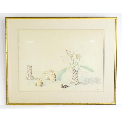 1841 - Patrick Hockey (1948-1992), Watercolours, A pair of large Australian watercolours with shells and fl... 