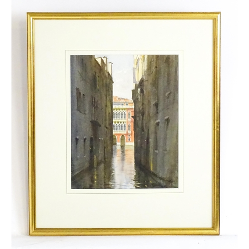 1846 - Late 19th / early 20th century, Watercolour, A Venetian Canal. Indistinctly signed lower right. Appr... 