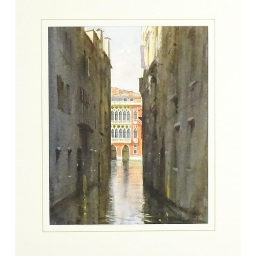 1846 - Late 19th / early 20th century, Watercolour, A Venetian Canal. Indistinctly signed lower right. Appr... 