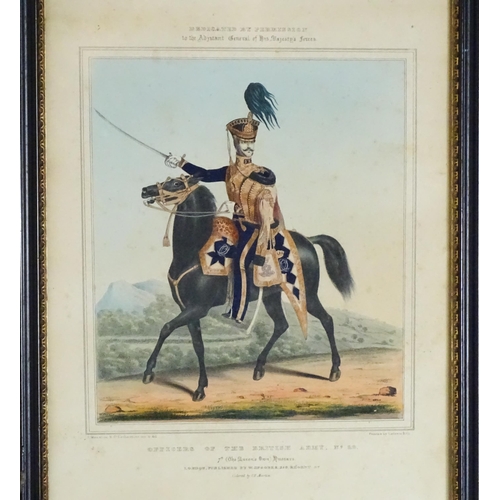 1849 - 19th century, Three military lithographs depicting The Queen's Hussars to include one titled Officer... 