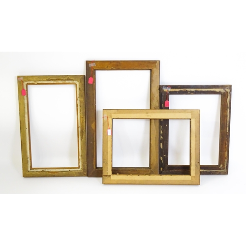 1853 - Four various 20thC maple picture frames. Largest aperture approx. 26 1/4