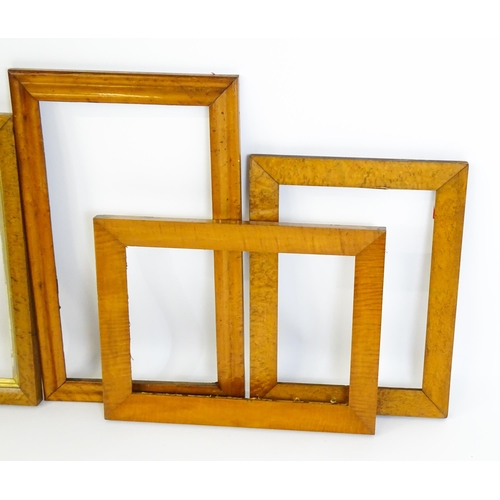 1853 - Four various 20thC maple picture frames. Largest aperture approx. 26 1/4