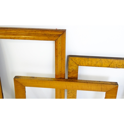 1853 - Four various 20thC maple picture frames. Largest aperture approx. 26 1/4