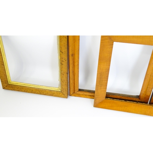 1853 - Four various 20thC maple picture frames. Largest aperture approx. 26 1/4