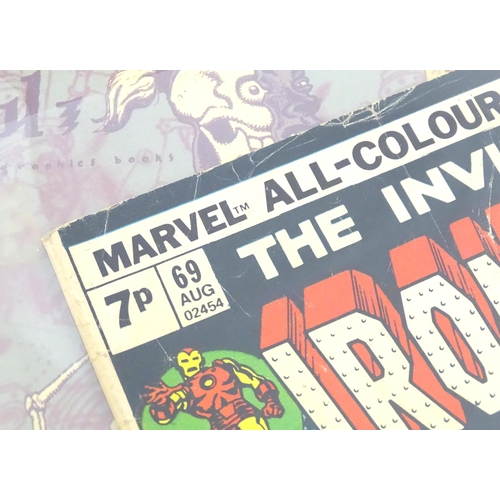 976 - A quantity of assorted comics and magazines to include The Invincible Iron Man marvel comic, Spider-... 