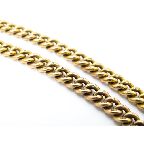 753 - A 9ct gold Albert watch chain