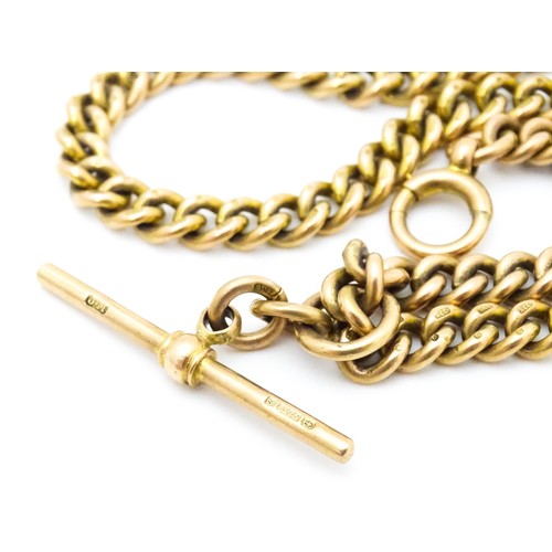 753 - A 9ct gold Albert watch chain