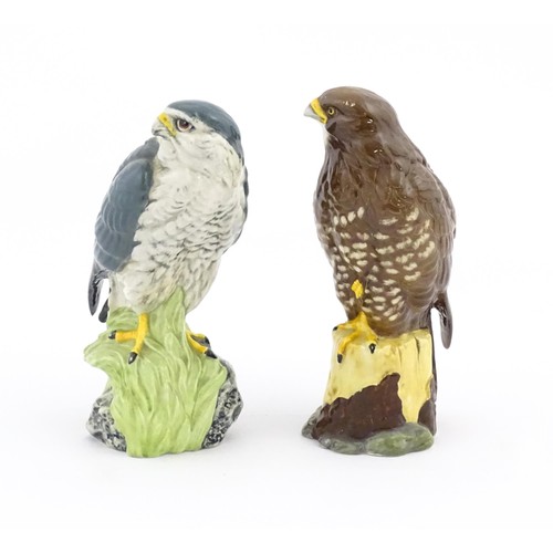 1096 - Two Royal Doulton figural novelty Whyte & Mackay Scotch whisky flasks, comprising Buzzard and Merlin... 