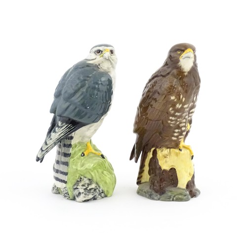 1096 - Two Royal Doulton figural novelty Whyte & Mackay Scotch whisky flasks, comprising Buzzard and Merlin... 