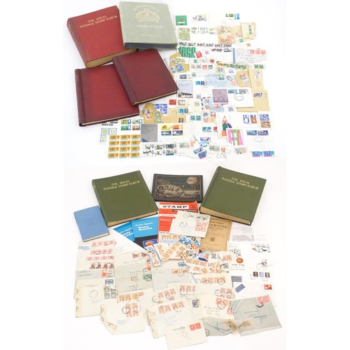 1195 - A large quantity of 19thC and later postage stamps and albums, to include two Penny Black stamps, on... 