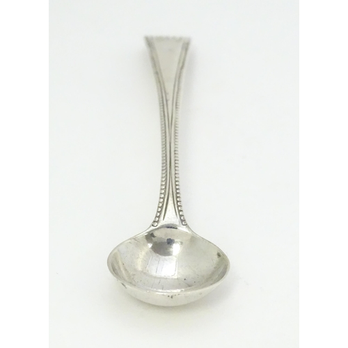 313 - A silver Old English pattern bead edge salt spoon hallmarked London 1783. Approx. 4