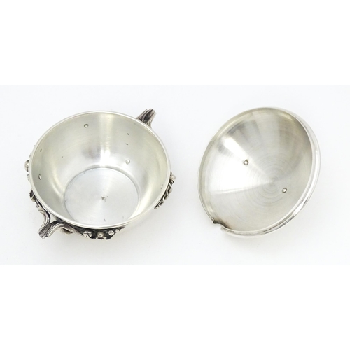 325 - Two Polish silver lidded sugar bowls / sucriers one with Art Nouveau harebell decoration, the other ... 