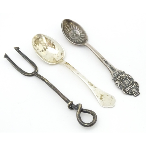 336 - A silver trefid formed teaspoon hallmarked Sheffield 1920, maker John Round & Son Ltd. Together with... 