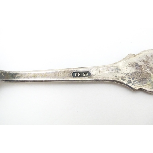 336 - A silver trefid formed teaspoon hallmarked Sheffield 1920, maker John Round & Son Ltd. Together with... 