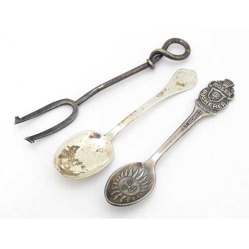 336 - A silver trefid formed teaspoon hallmarked Sheffield 1920, maker John Round & Son Ltd. Together with... 