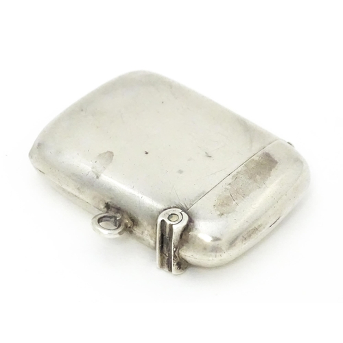 349 - A silver vesta case hallmarked Birmingham 1910, maker W J Myatt & Co. Approx. 1 1/2