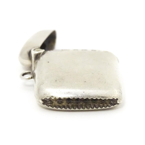 349 - A silver vesta case hallmarked Birmingham 1910, maker W J Myatt & Co. Approx. 1 1/2