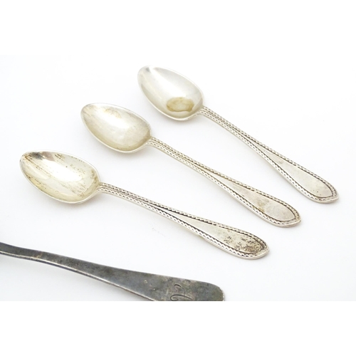 354 - Assorted items to include silver spoon and pusher hallmarked Birmingham 1940 & 50, three silver teas... 