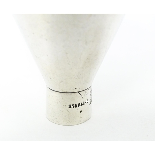 358 - An American sterling silver funnel / measure, maker P. H. Locklin & Sons.