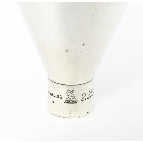 358 - An American sterling silver funnel / measure, maker P. H. Locklin & Sons.